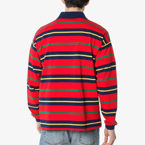 Gucci Striped Long Sleeve Polo with Bee in Red NEW WITH TAGS - Picture 7 of 9